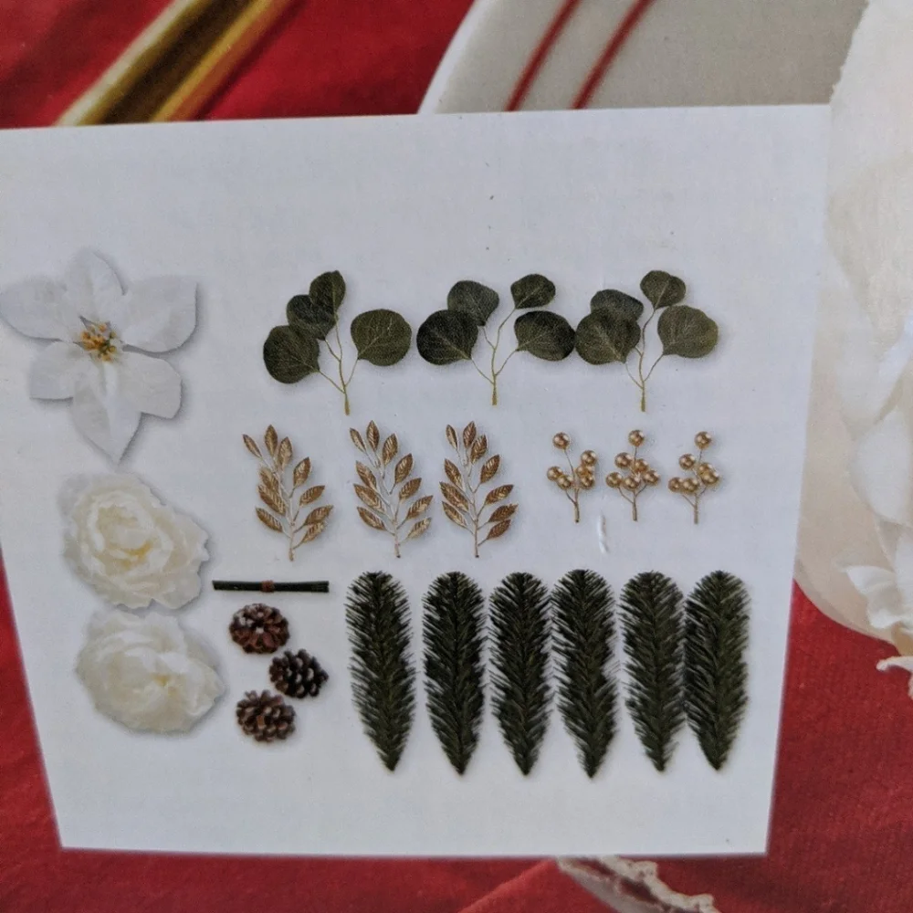 Holiday Christmas Poinsettia Floral Decor Retro Nostalgic Traditional Crafting
